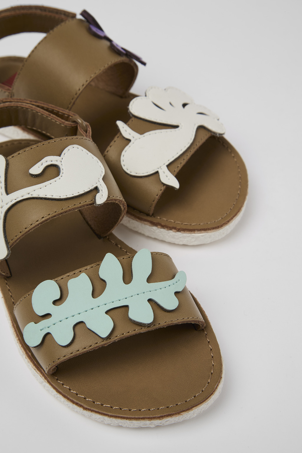 Twins Brown Leather 2-Strap Sandal