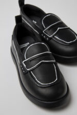 Twins Black leather shoes for kids