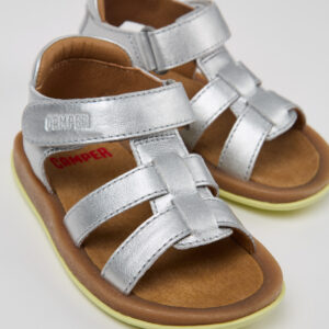 Bicho Silver Leather Kids' Sandal.