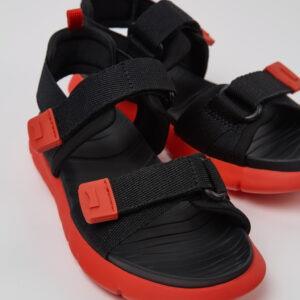 Oruga Black Textile Sandals for Kids.