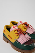 Bobo Choses x Camper Multicolor Leather and Nubuck Nautical Shoes for Kids.
