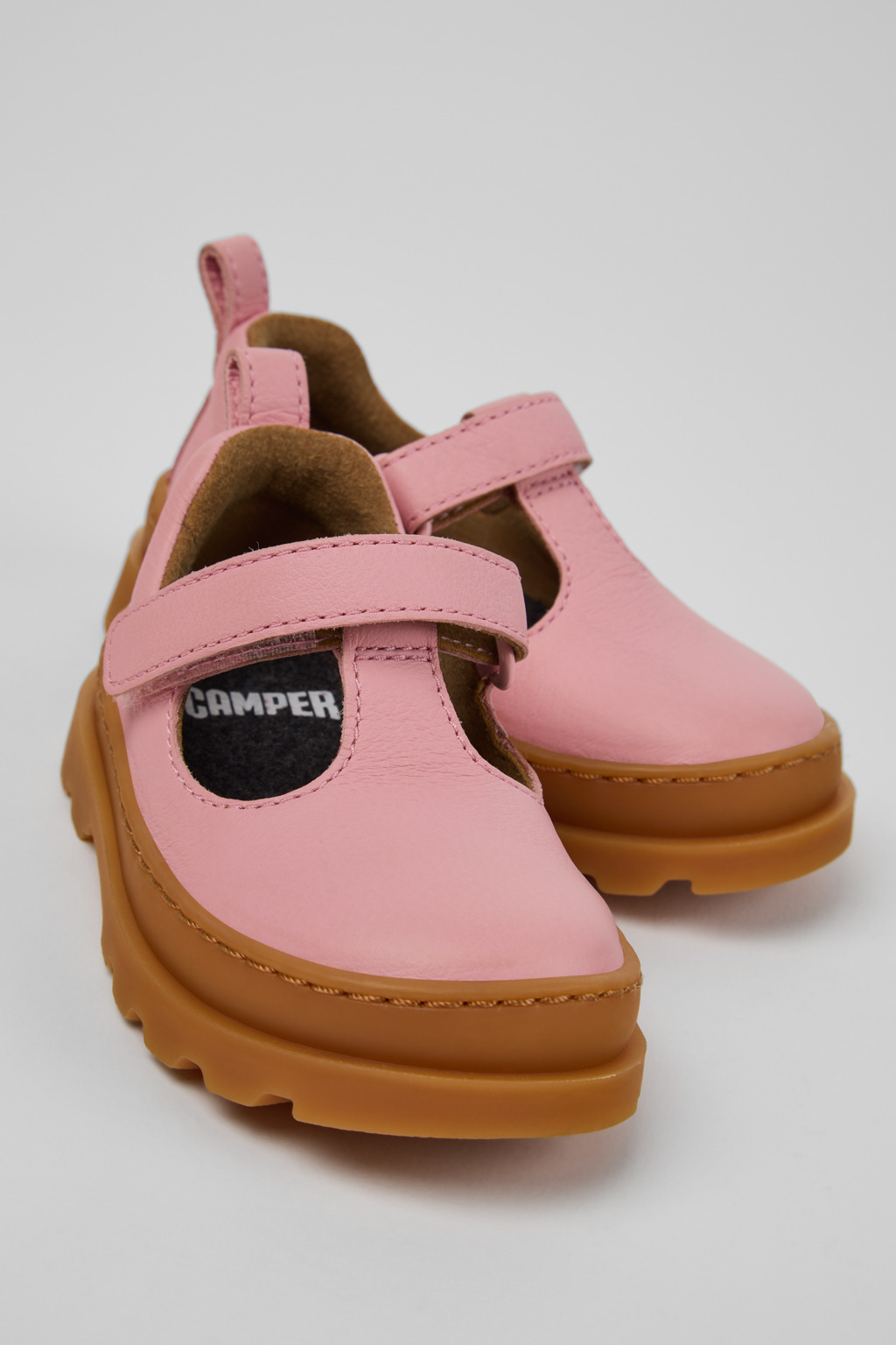 Brutus Pink Leather Shoes for Kids.