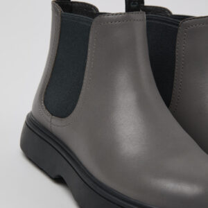 Norte Grey leather boots for kids
