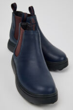 Norte Blue Leather Ankle Boots for Kids.