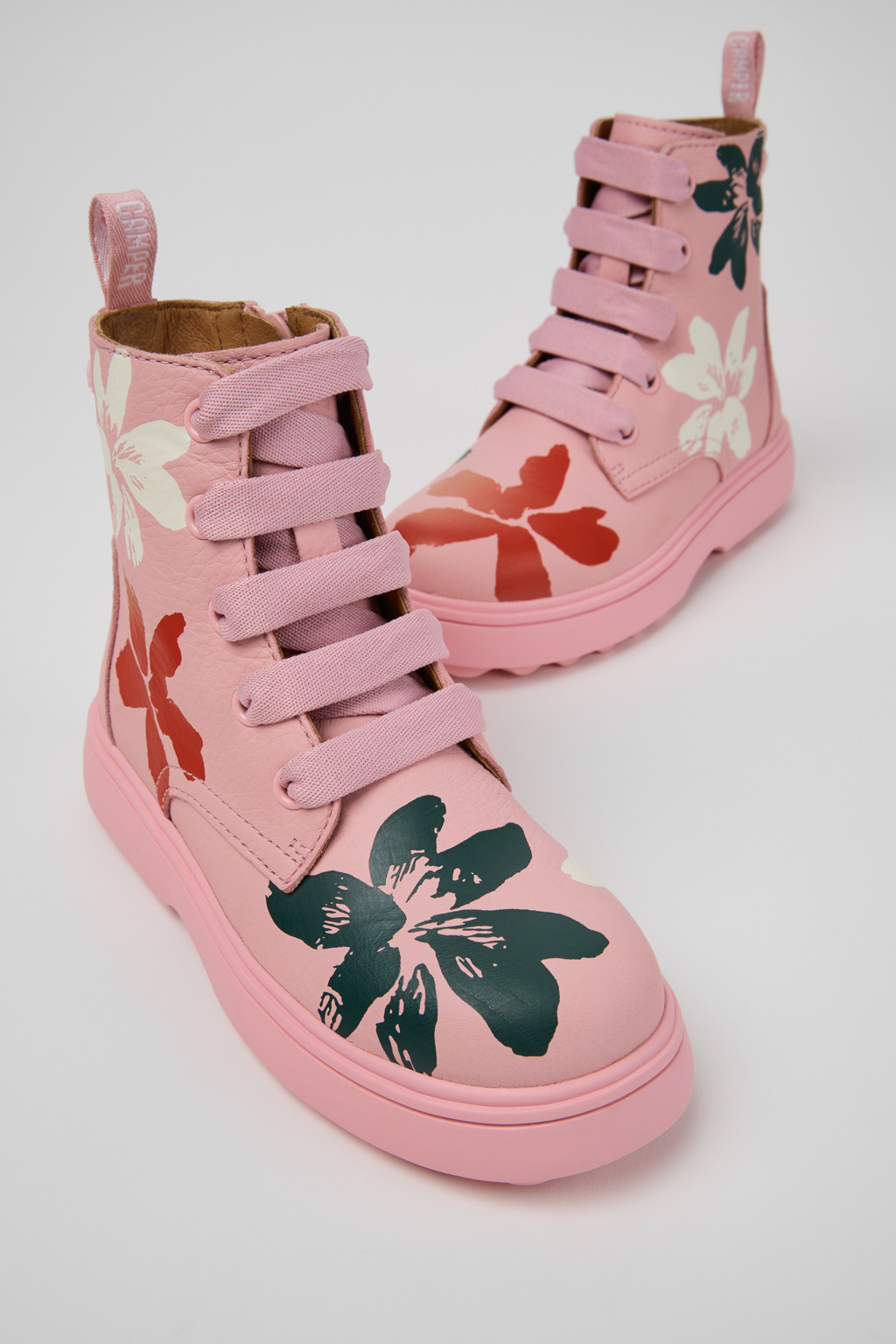 Twins Multicolor Leather Ankle Boots for Kids.