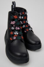 Norte Black Leather Ankle Boots for Kids.