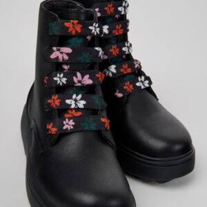 Norte Black Leather Ankle Boots for Kids.
