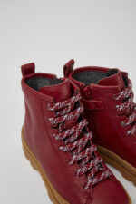 Brutus Red lace up leather boots