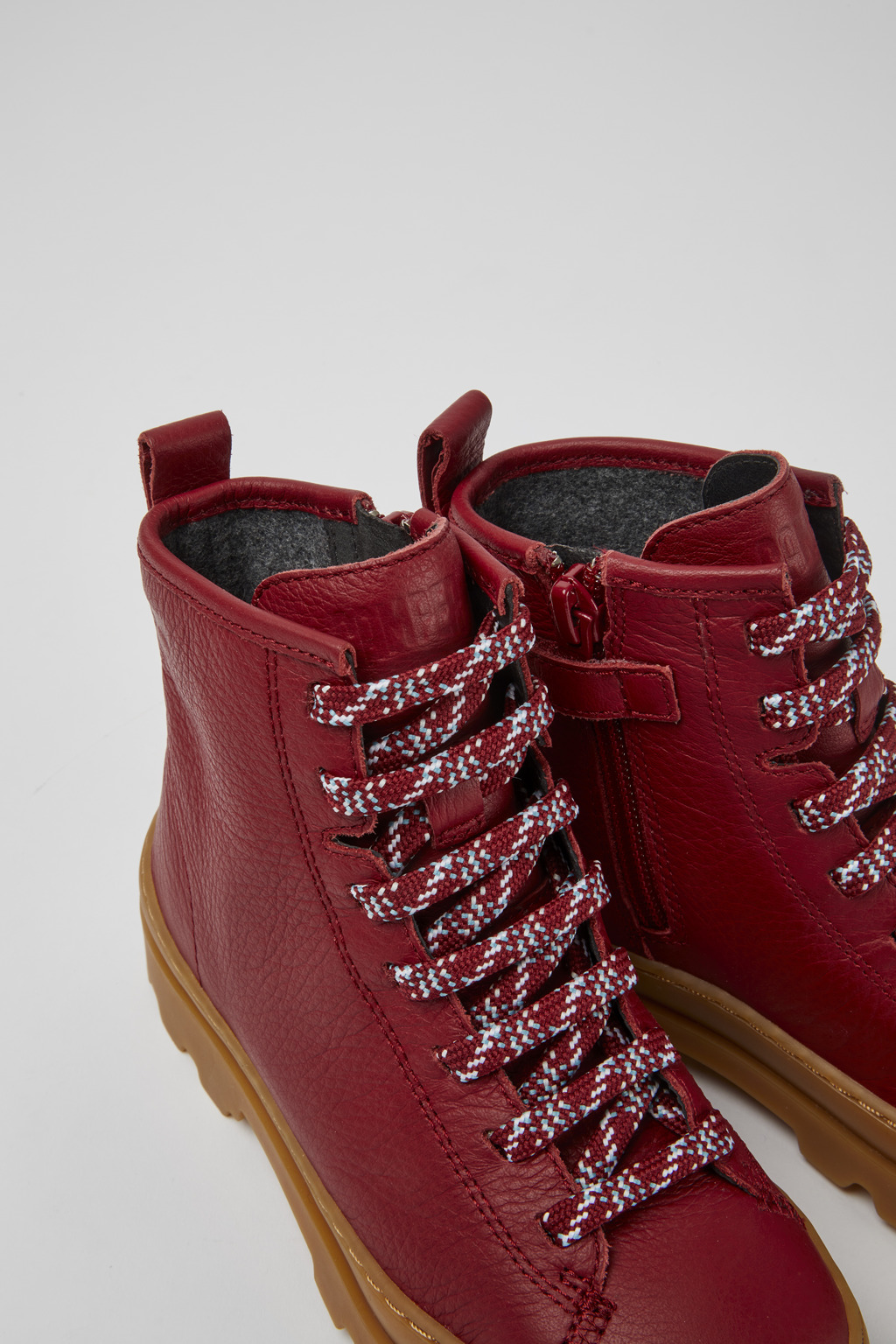Brutus Red lace up leather boots