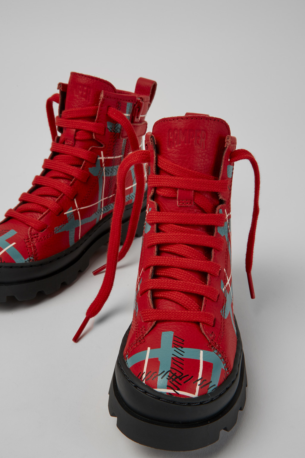 Brutus Multicolor lace up leather boots