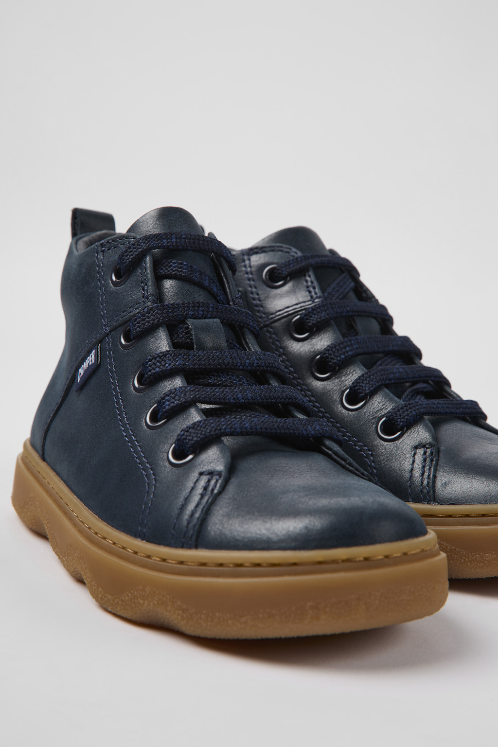 Kiddo Blue Leather Ankle Boots for Kids.