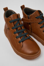 Kiddo Brown leather ankle boots for kids