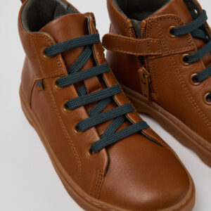 Kiddo Brown leather ankle boots for kids