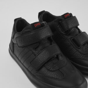Pursuit Black leather and textile sneakers for kids