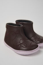 Twins Burgundy Leather ankle boot for kids