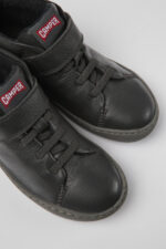 Peu Touring Gray leather ankle boots for kids