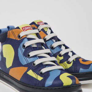 Twins Multi-colored leather and textile boots