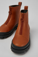Brutus Brown zip up leather boots