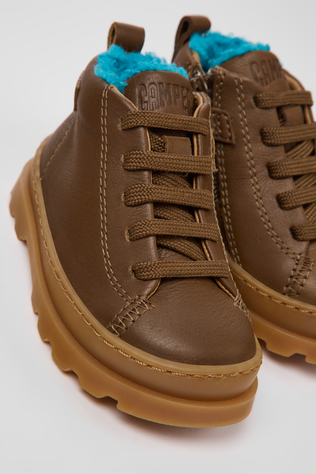 Brutus Brown leather ankle boots for kids