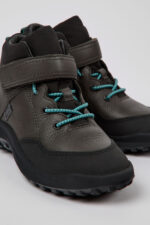 CRCLR PrimaLoft® Grey leather and textile ankle boots