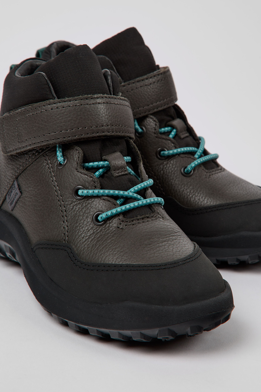 CRCLR PrimaLoft® Grey leather and textile ankle boots