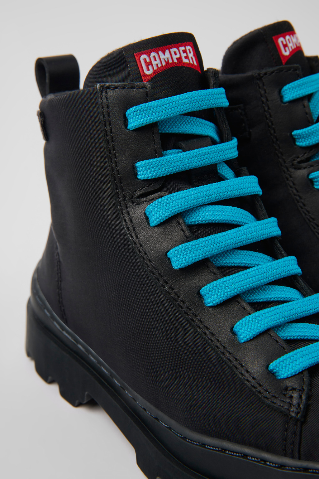 Brutus Black textile and leather ankle boots for kids