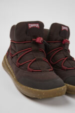 Ergo Brown textile ankle boots for kids