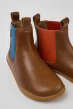 Twins Brown Leather Ankle Boots for Kids.