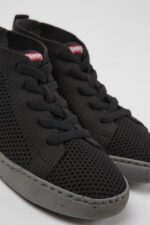 Peu Touring Black textile ankle boots for kids