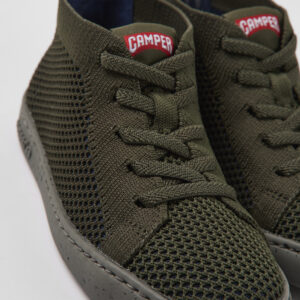 Peu Touring Green textile ankle boots for kids