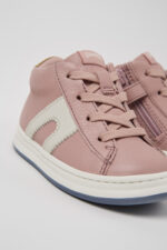 Twins Pink leather sneakers for kids