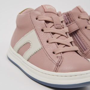 Twins Pink leather sneakers for kids