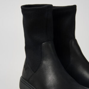 Norte Black leather boots for kids