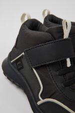 CRCLR Black textile and leather ankle boots for kids
