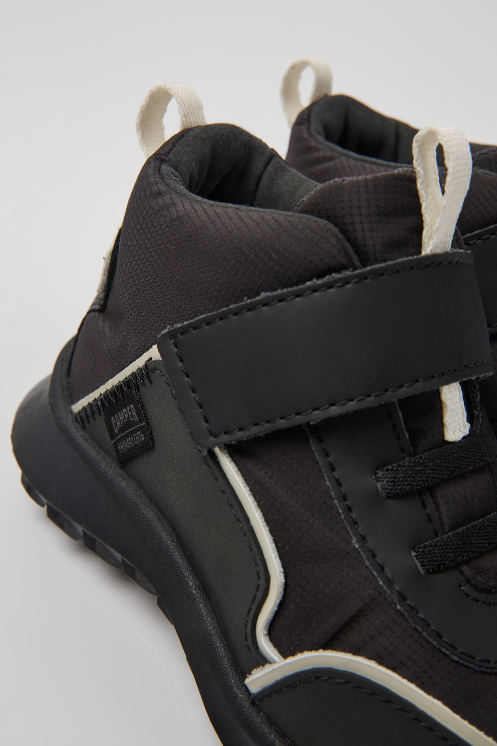 CRCLR Black textile and leather ankle boots for kids