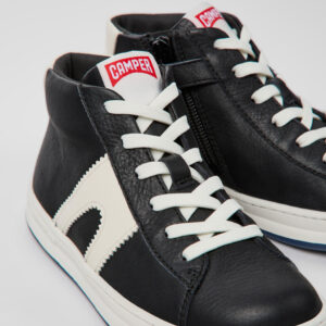 Runner Black and white leather sneakers for kids
