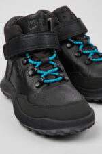 CRCLR Black leather and textile ankle boots for kids