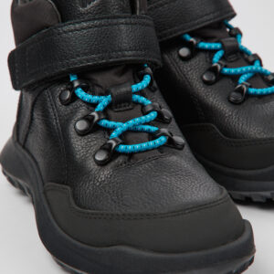 CRCLR Black leather and textile ankle boots for kids