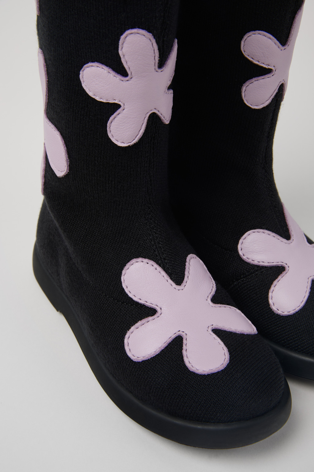Duet Black and purple TENCEL™ Lyocell/leather boots