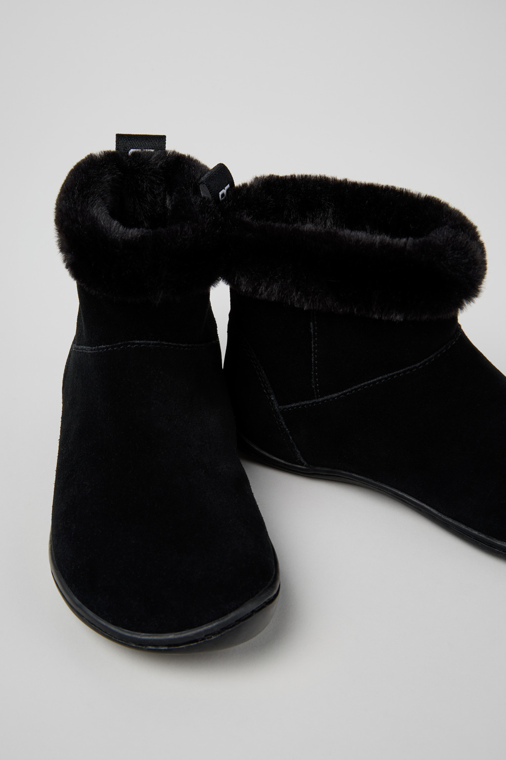 Peu Black Nubuck Ankle Boots for Kids.