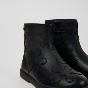 Twins Black leather boots for kids