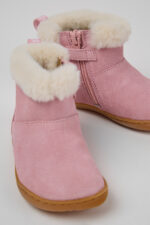 Peu Pink Nubuck Ankle Boots for Kids.