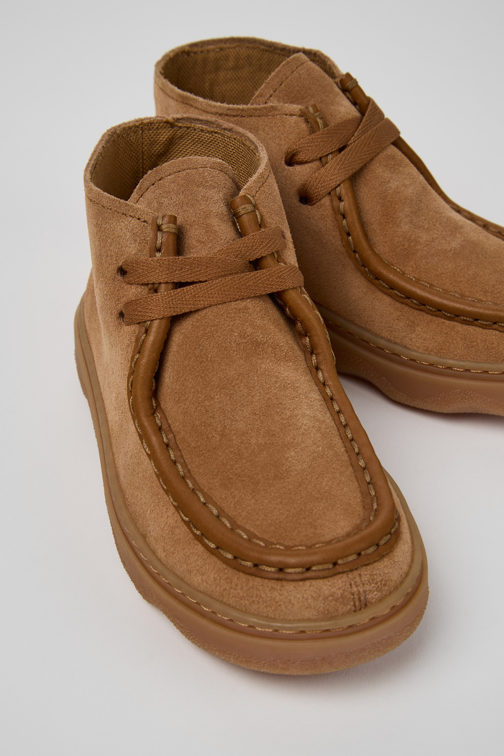 Kiddo Brown Nubuck and Leather Ankle Boots for Kids.