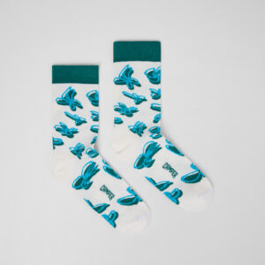 Socks White, green, blue organic cotton socks.